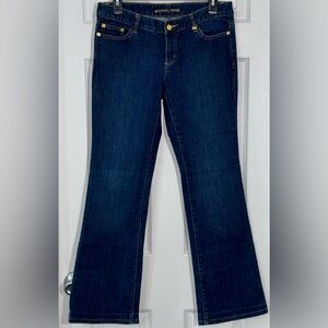 Michael Kors Bootcut Jeans Womens Size 4 Dark Wash Gold Studded Pocket Denim